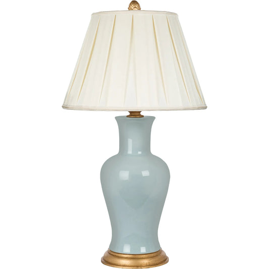 Amelie Blue Couture Lamp by Bradburn Home in blue. Made from ceramic in a unique style.