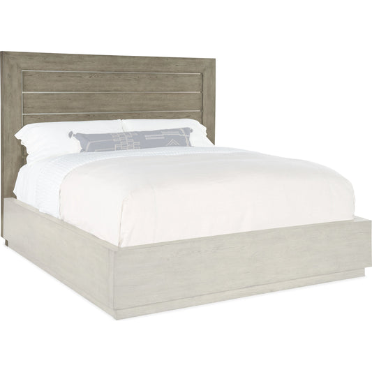 Linville Falls Mill Ridge Panel Headboard by Hooker Furniture in mink. Made from oak veneers in a modern style.