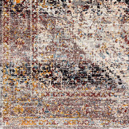 Arya Rug - 30710 by Livabliss in charcoal, black, dark red, beige, medium gray, light gray. Made from 70% polyester, 30% viscose in a unique style.