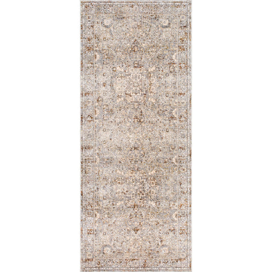 Arya Rug - 30711 by Livabliss in medium gray, beige, white, light gray, brown, burnt orange. Made from 70% polyester, 30% viscose in a unique style.