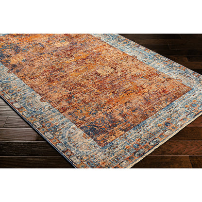 Arya Rug - 30712 by Livabliss in dark red, burnt orange, dark blue, blue, white. Made from 70% polyester, 30% viscose in a unique style.