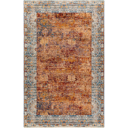 Arya Rug - 30712 by Livabliss in dark red, burnt orange, dark blue, blue, white. Made from 70% polyester, 30% viscose in a unique style.