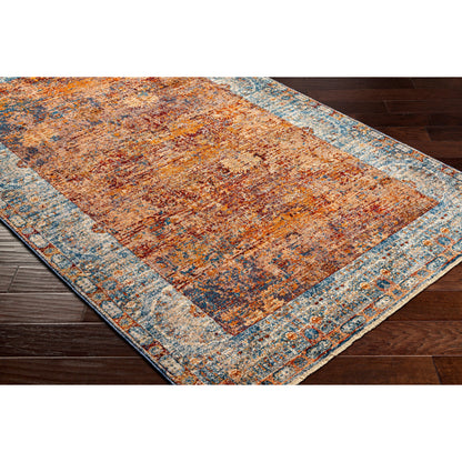 Arya Rug - 30712 by Livabliss in dark red, burnt orange, dark blue, blue, white. Made from 70% polyester, 30% viscose in a unique style.