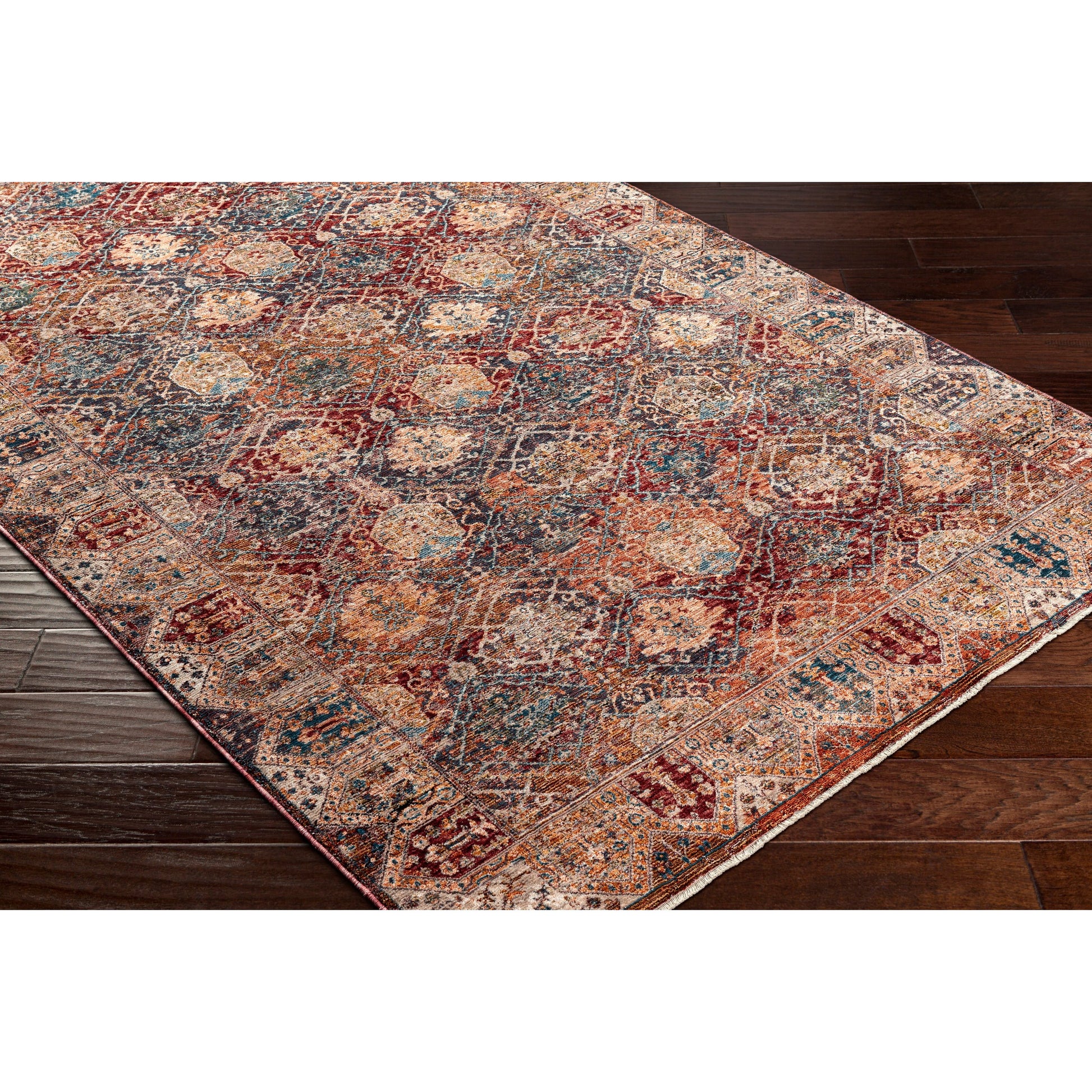 Arya Rug - 30713 by Livabliss in dark red, light olive, blue, dark blue, beige, olive. Made from 70% polyester, 30% viscose in a unique style.