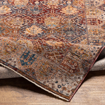 Arya Rug - 30713 by Livabliss in dark red, light olive, blue, dark blue, beige, olive. Made from 70% polyester, 30% viscose in a unique style.