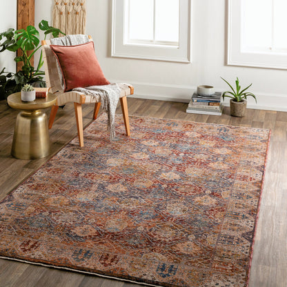 Arya Rug - 30713 by Livabliss in dark red, light olive, blue, dark blue, beige, olive. Made from 70% polyester, 30% viscose in a unique style.