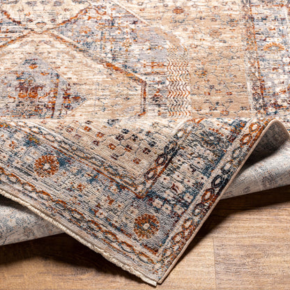 Arya Rug - 30715 by Livabliss in medium gray, blue, black, dark red, charcoal, light gray. Made from 70% polyester, 30% viscose in a unique style.