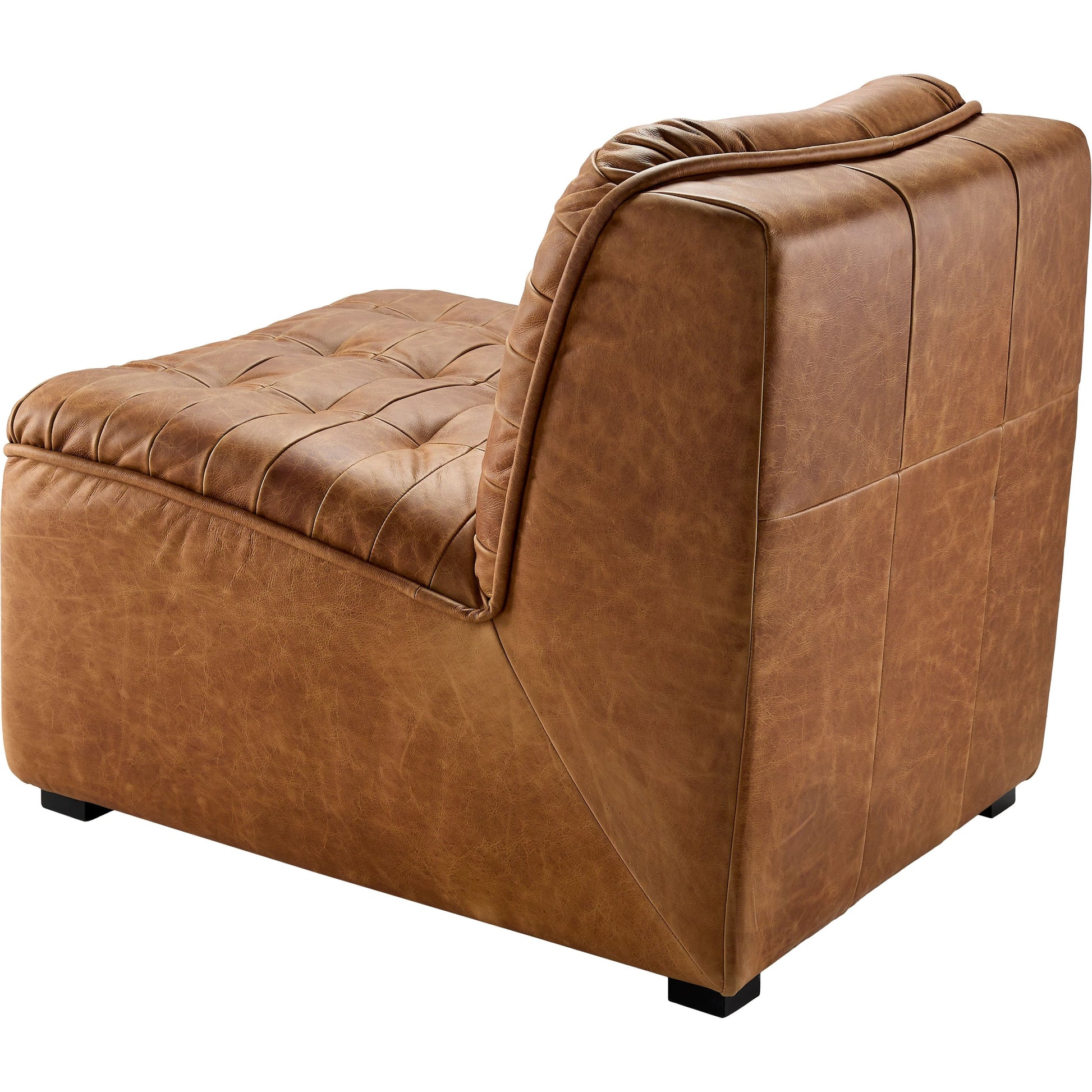 Oryan - 497471 by Surya in brown. Made from top: leather; upholstery: leather, base: rubber wood, fill: 75% polyurethane foam, 25% dacron in a transitional style.