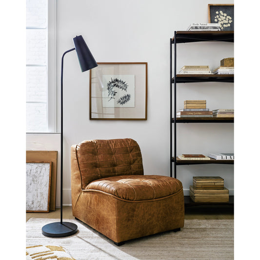 Oryan - 497471 by Surya in leather and painted. Made from top: leather; upholstery: leather, base: rubber wood, fill: 75% polyurethane foam, 25% dacron in a transitional style.