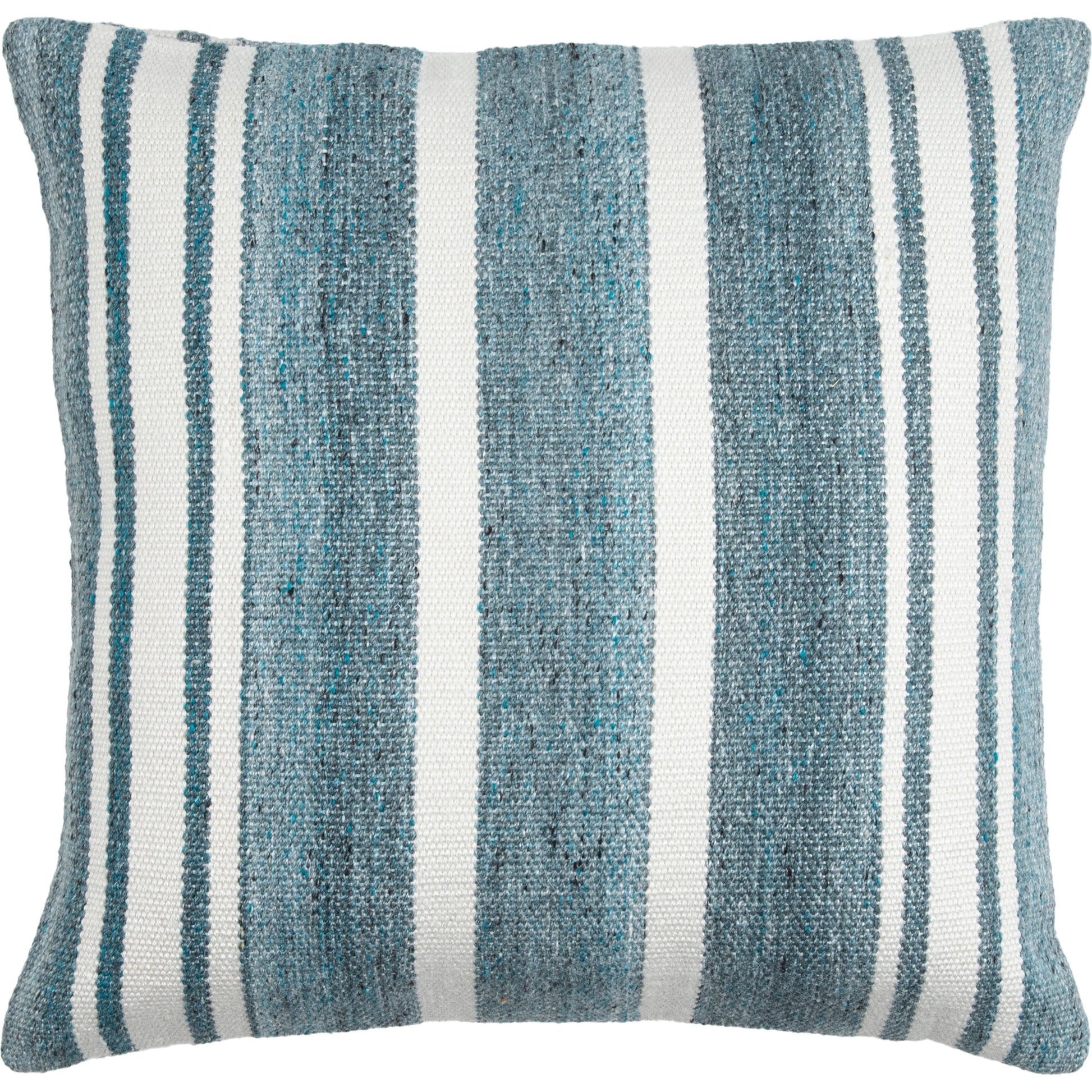 Rayer Indoor/Outdoor Pillow by Surya in blue. Made from front: 100% recycled pet yarn, back: 100% recycled pet yarn in a modern style.