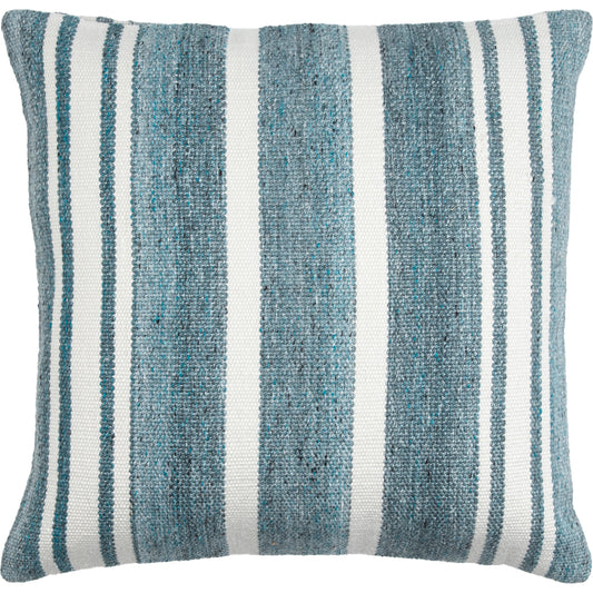 Rayer Pillow - 527857 by Surya in blue. Made from front: 100% recycled pet yarn, back: 100% recycled pet yarn in a modern style.