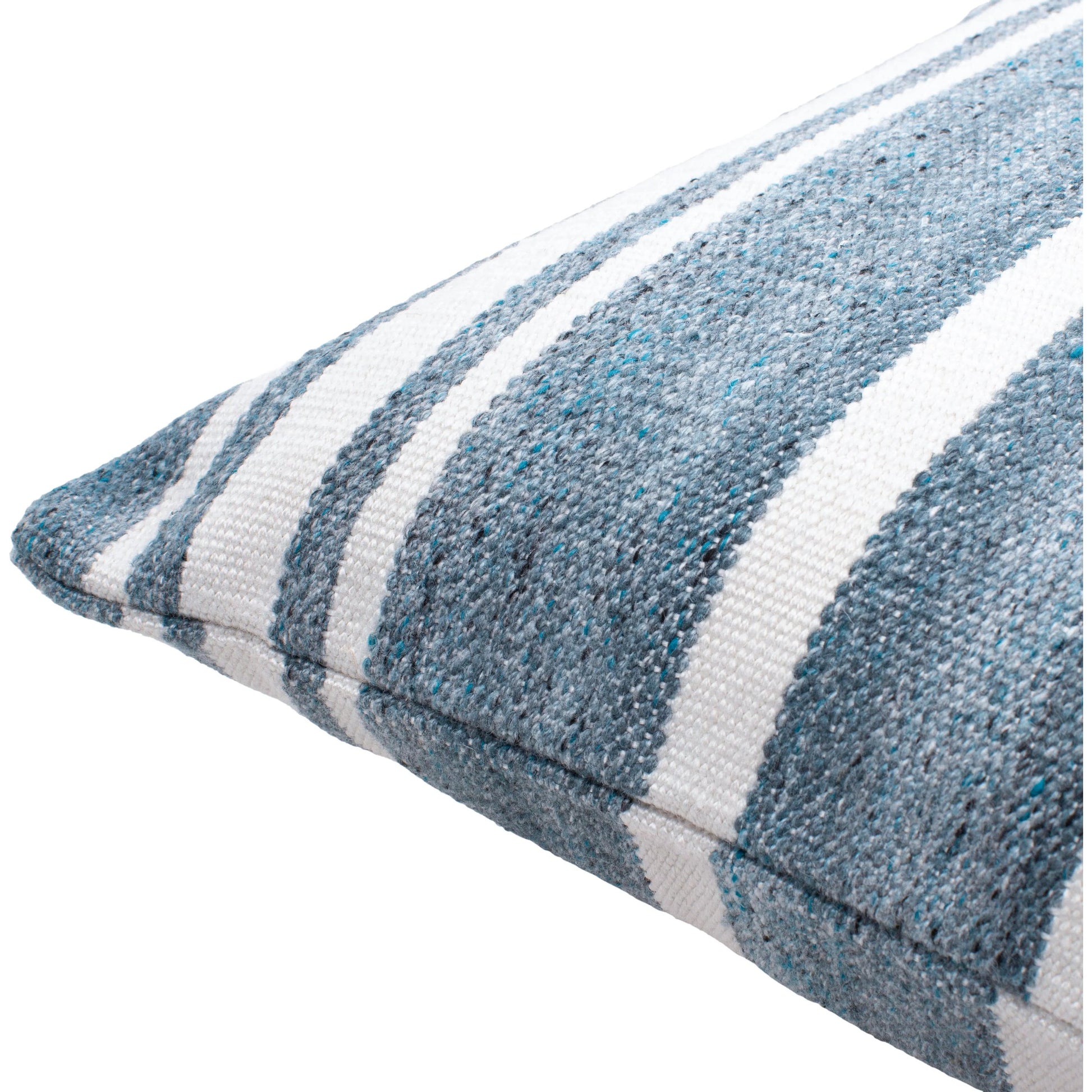 Rayer Indoor/Outdoor Pillow by Surya in blue. Made from front: 100% recycled pet yarn, back: 100% recycled pet yarn in a modern style.