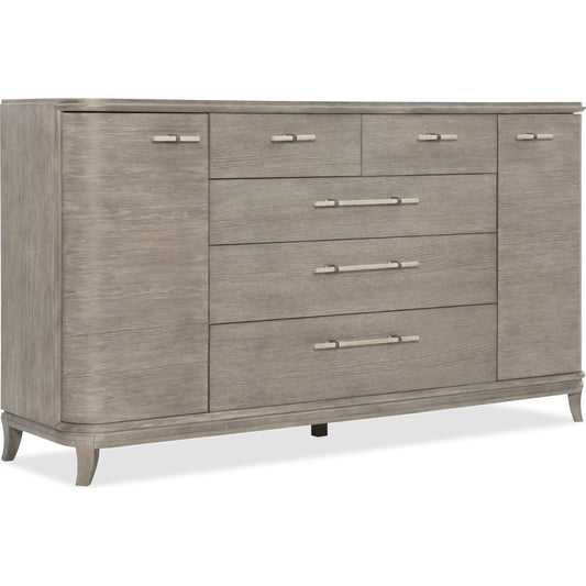 Affinity Server by Hooker Furniture in greige. Made from oak veneers in a coastal style.