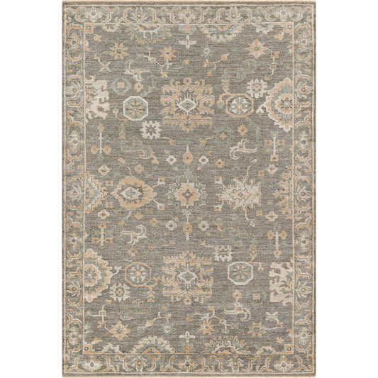 Royal Rug - 26042 by Surya in charcoal, gray, tan, slate, dusty sage. Made from unique in a unique style.