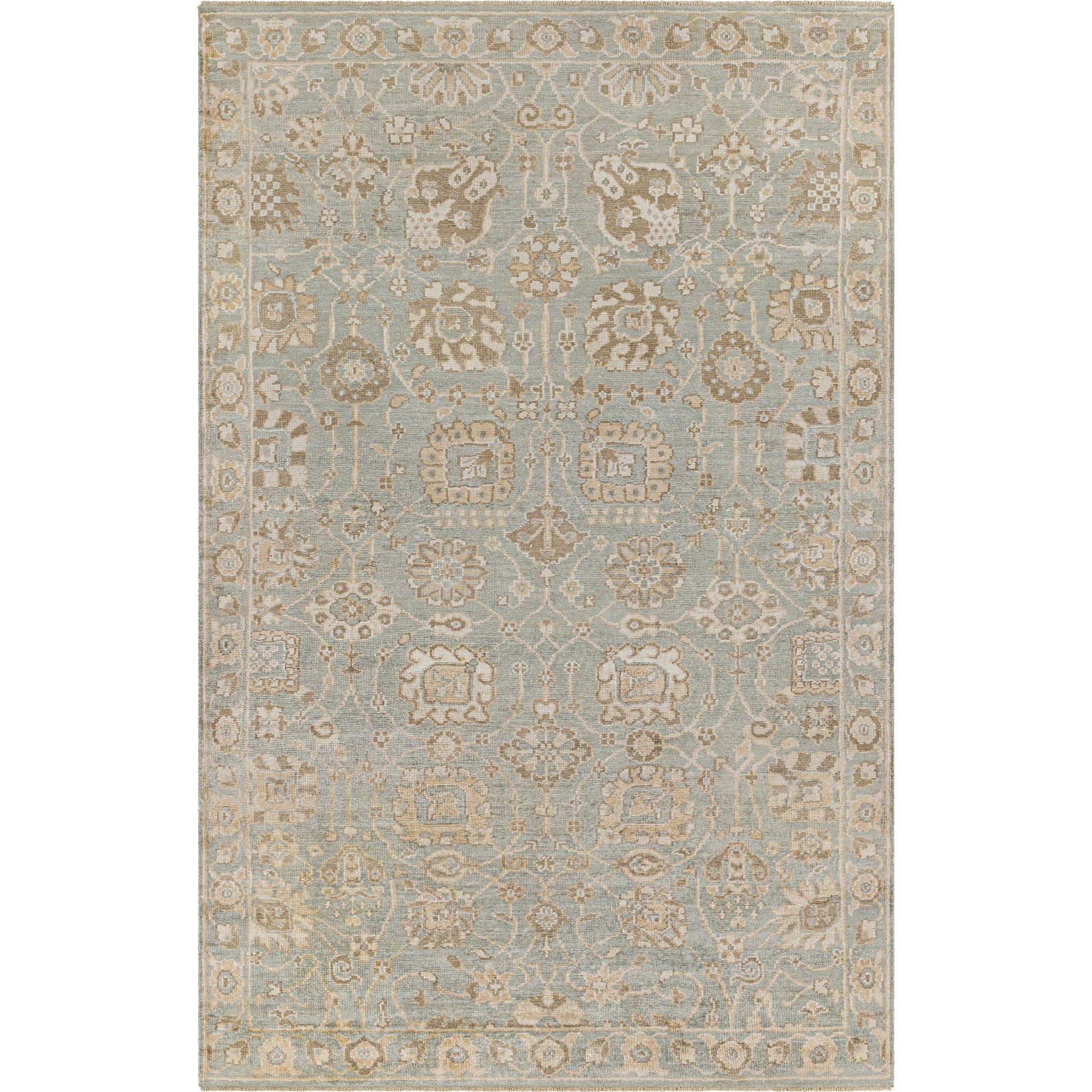 Royal RYL-2304 Rug by Surya in dusty sage, yellow, taupe, light beige. Made from 100% viscose in a unique style.