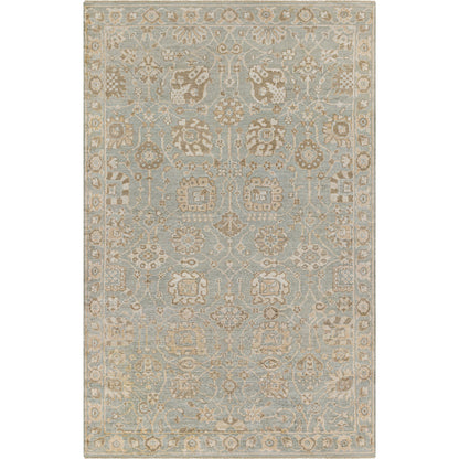 Royal RYL-2304 Rug by Surya in dusty sage, yellow, taupe, light beige. Made from 100% viscose in a unique style.