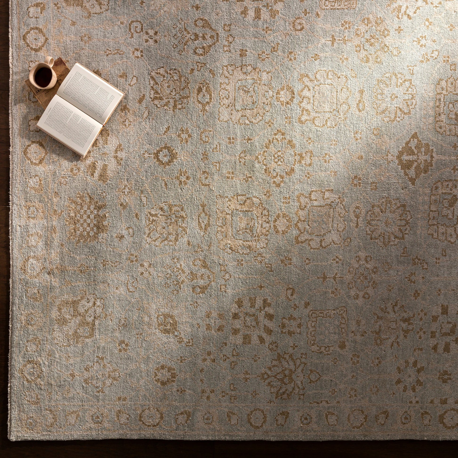 Royal RYL-2304 Rug by Surya in dusty sage, yellow, taupe, light beige. Made from 100% viscose in a unique style.