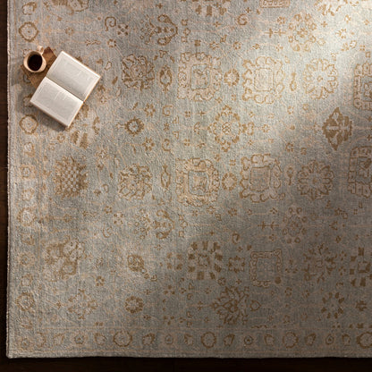 Royal RYL-2304 Rug by Surya in dusty sage, yellow, taupe, light beige. Made from 100% viscose in a unique style.