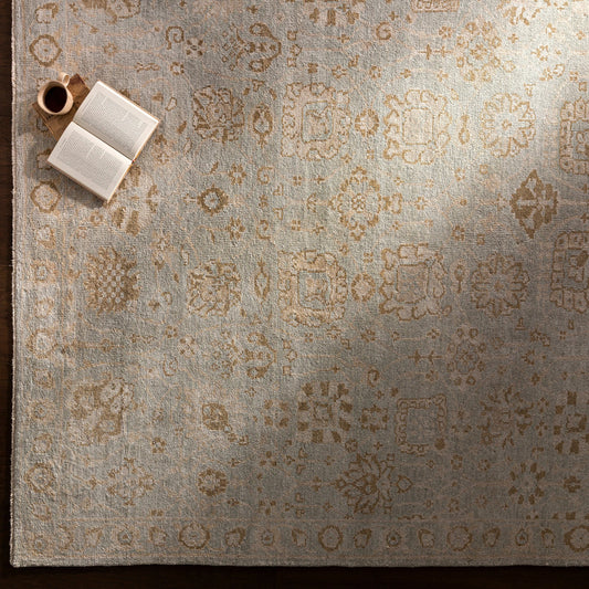 Royal Rug - 26038 by Surya in dusty sage, yellow, taupe, light beige. Made from 100% viscose in a unique style.