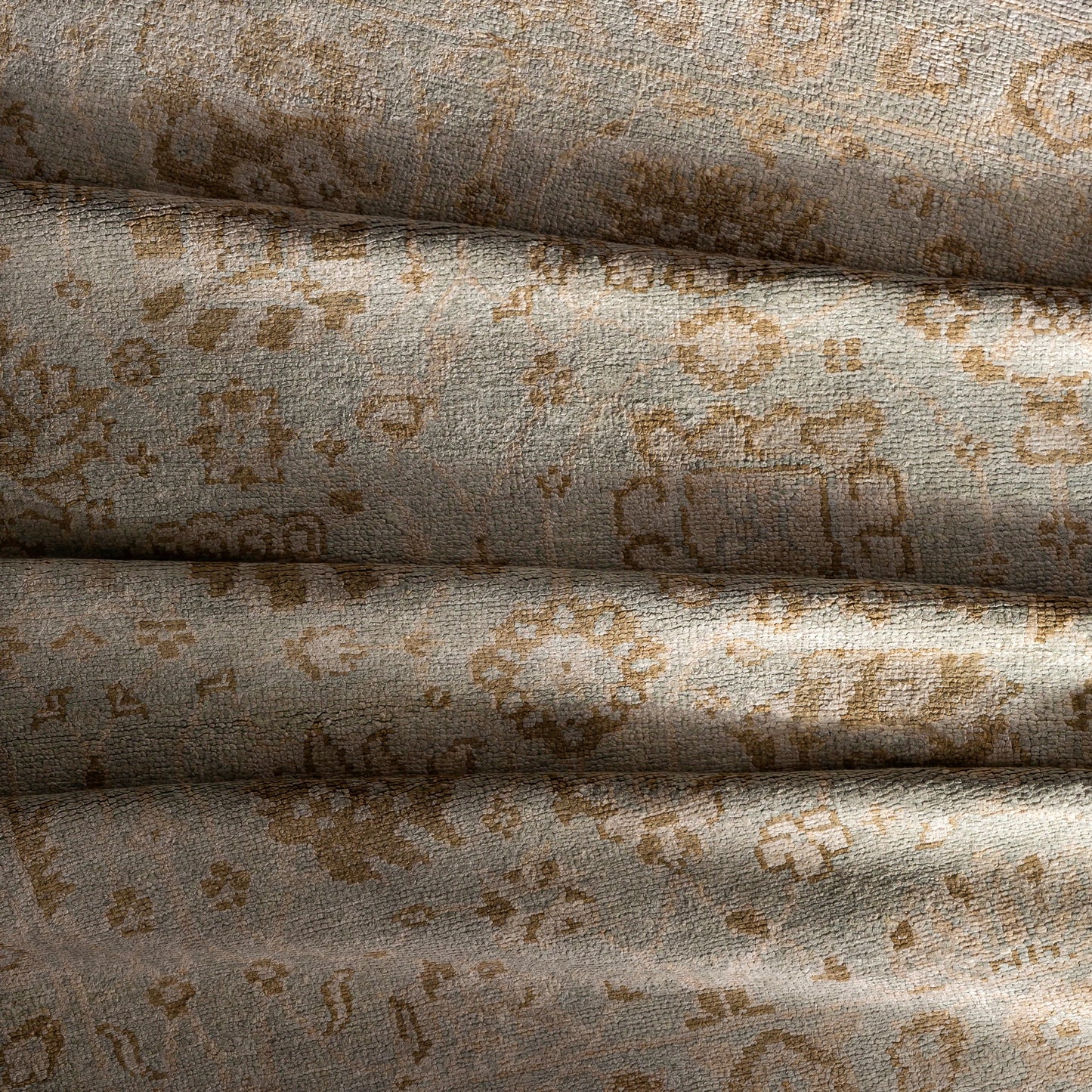 006 SI-1889949,SI-1889950,SI-1889951 | Closeup | Royal RYL-2304 Rug by Surya in dusty sage, yellow, taupe, light beige. Made from 100% viscose in a unique style.