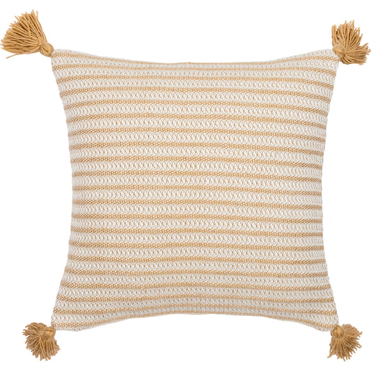 Ryazan Pillow - 487845 by Surya in white, light silver, ash, tan, camel, pearl. Made from front: 100% polyester, back: 100% polyester in a modern style.