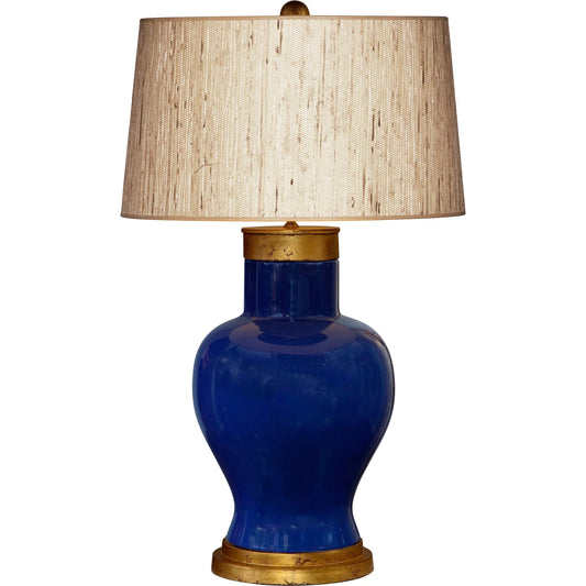 Cabrillo Couture Lamp by Bradburn Home in blue. Made from ceramic in a unique style.