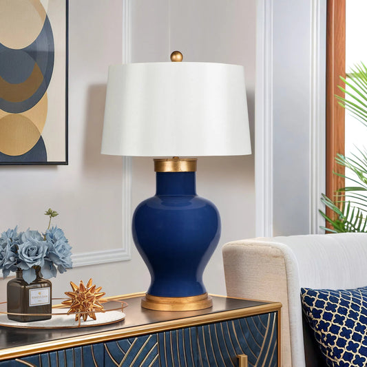 Cabrillo Lamp by Bradburn Home in blue. Made from ceramic in a unique style.