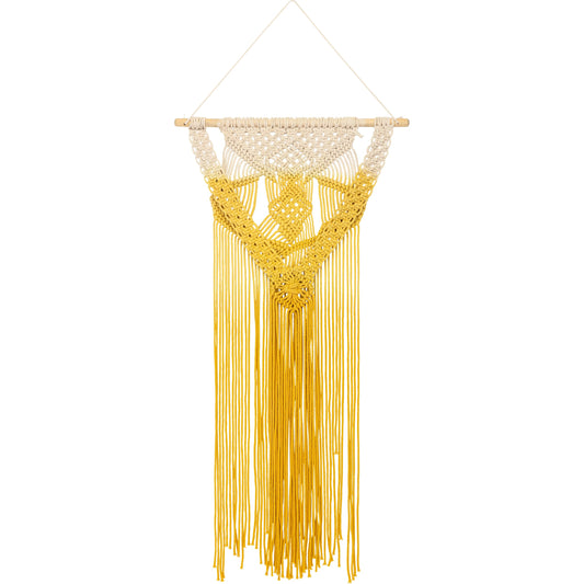 Azra - 26193 by Surya in saffron, mustard. Made from 100% cotton, 100% wood in a eclectic & global style.