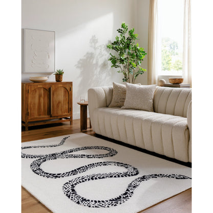 Rize Rug - 488542 by Livabliss in ivory, midnight black. Made from face: 100% wool, warp: 100% cotton in a unique style.