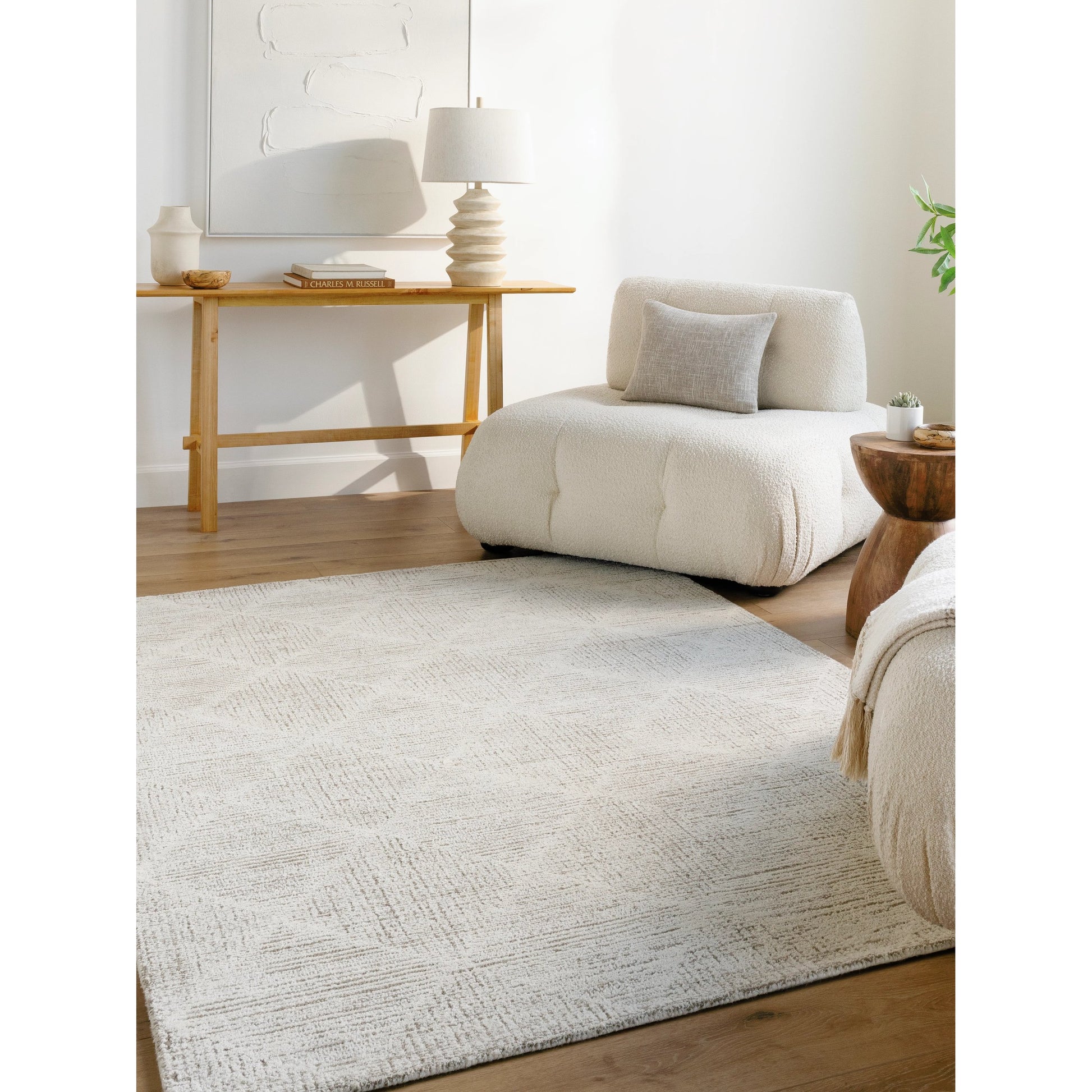 Rize Rug - 488554 by Livabliss in ivory, taupe, light gray. Made from wool in a unique style.