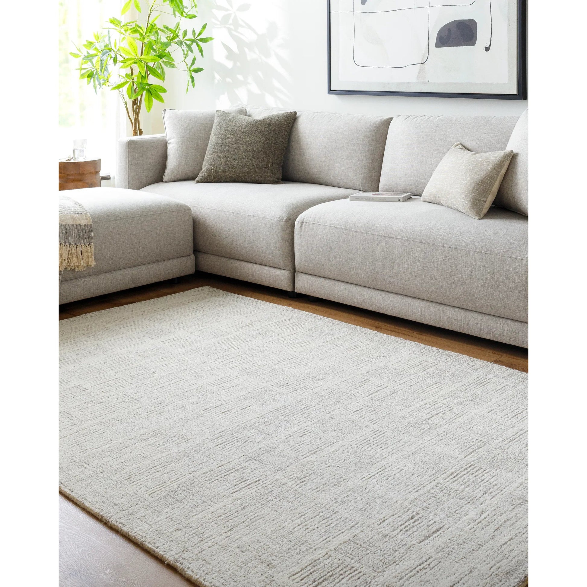 Rize Rug - 488607 by Livabliss in ivory, dove gray, ash, pearl. Made from wool in a unique style.