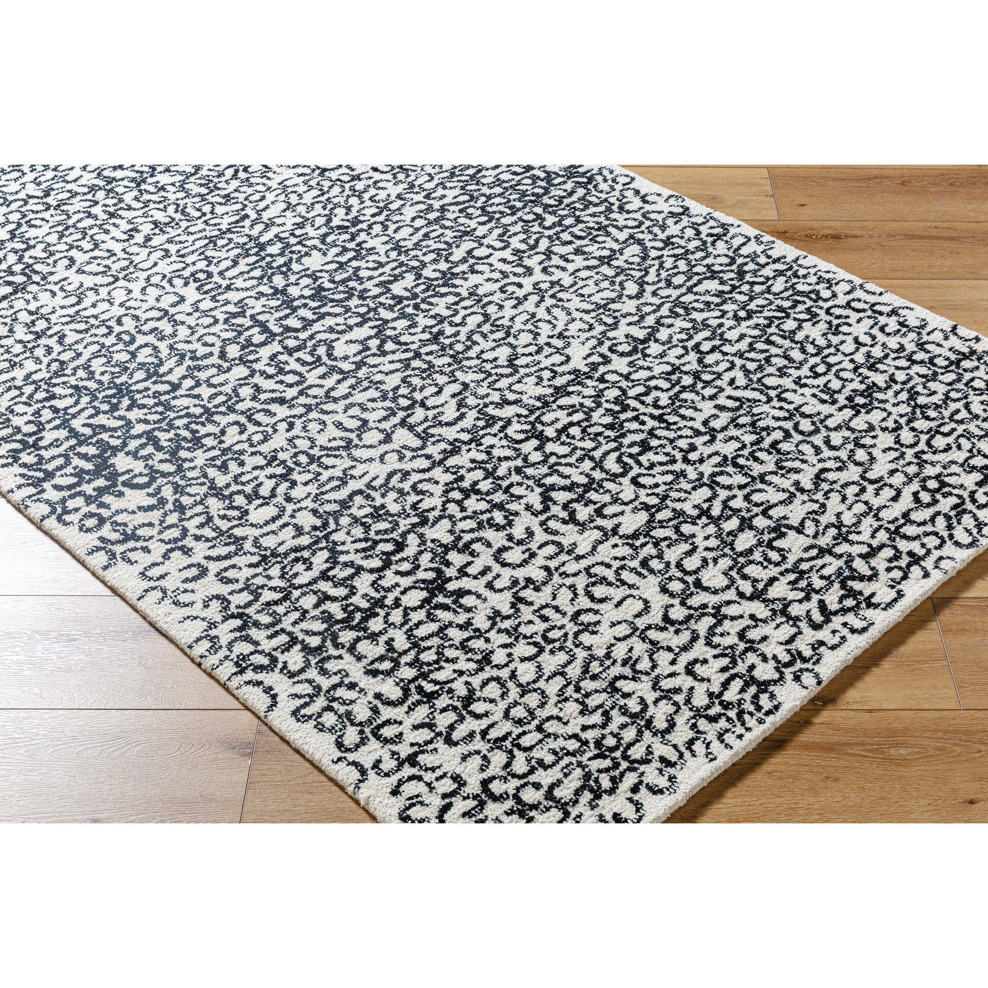 Rize Rug - 488617 by Livabliss in charcoal, ash gray, snow white. Made from wool in a unique style.