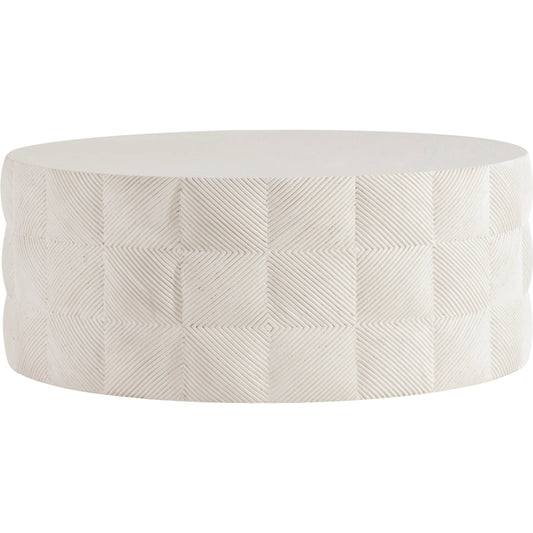 Ballantyne Cocktail Table by Bernhardt in white, cream. Made from stone in a unique style.