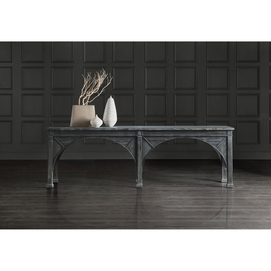 Melange Thunber Sofa Console by Hooker Furniture in dark charcoal. Made from pine veneers in a transitional style.