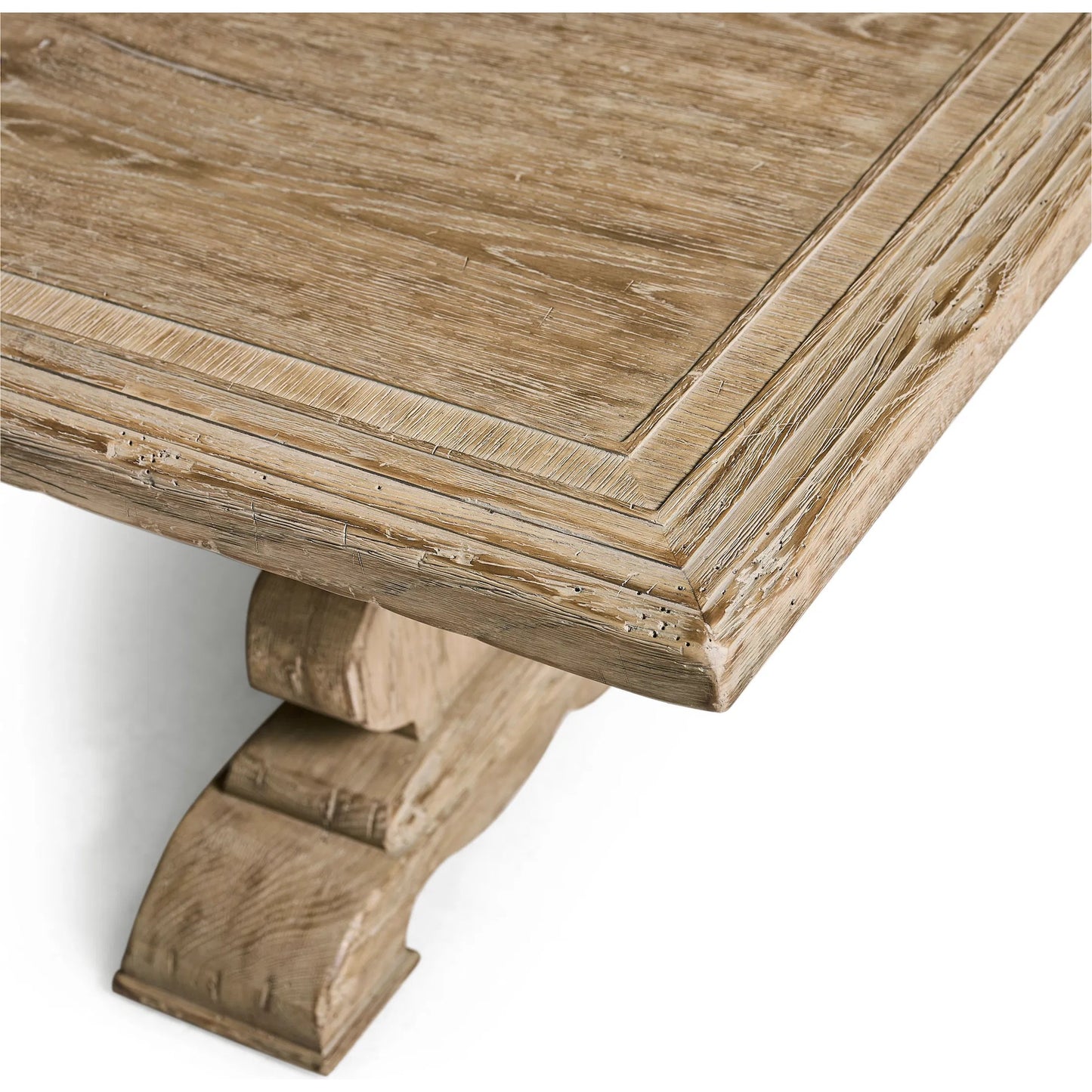 009 SI-2535738 | Closeup | Sagehill Cocktail Table by Jonathan Charles in timberon grey oak. Made from main oak in a unique style.