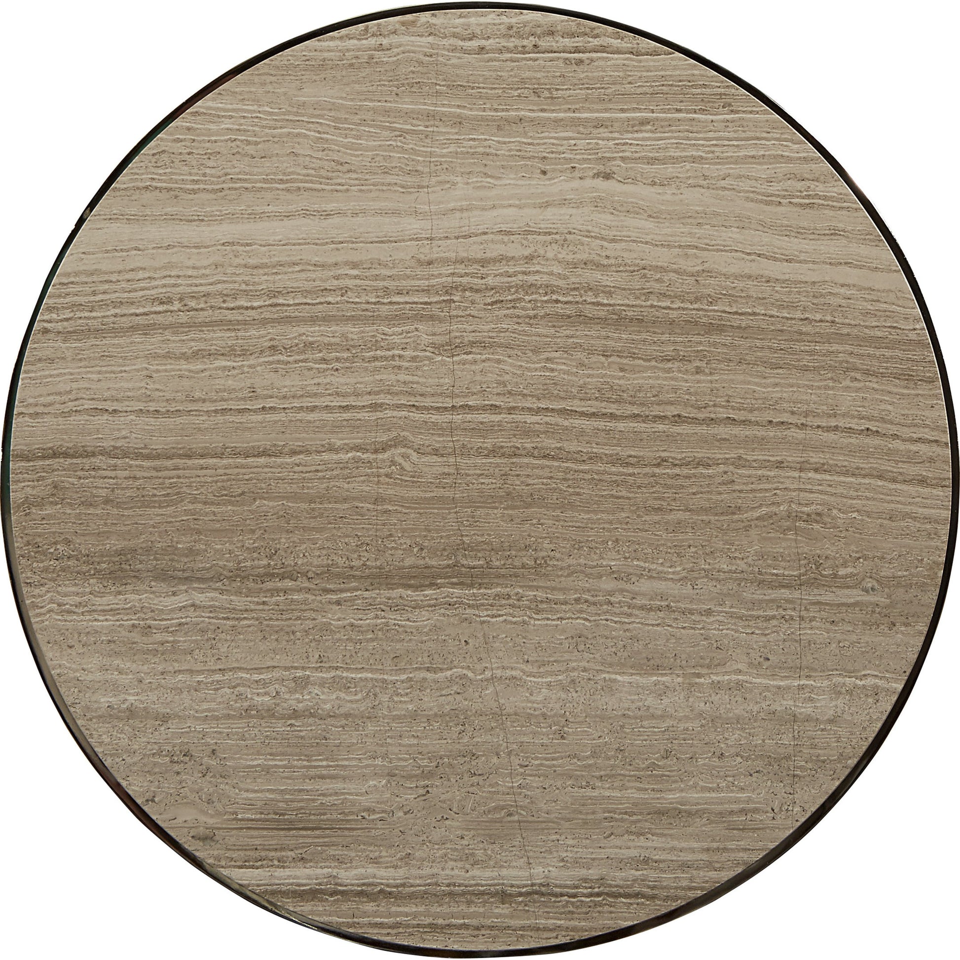Morrissey Yeats Lamp Table by A.R.T. Furniture in silver and bezel. Made from parawood solids, primavera veneers, travertine stone in a transitional style.