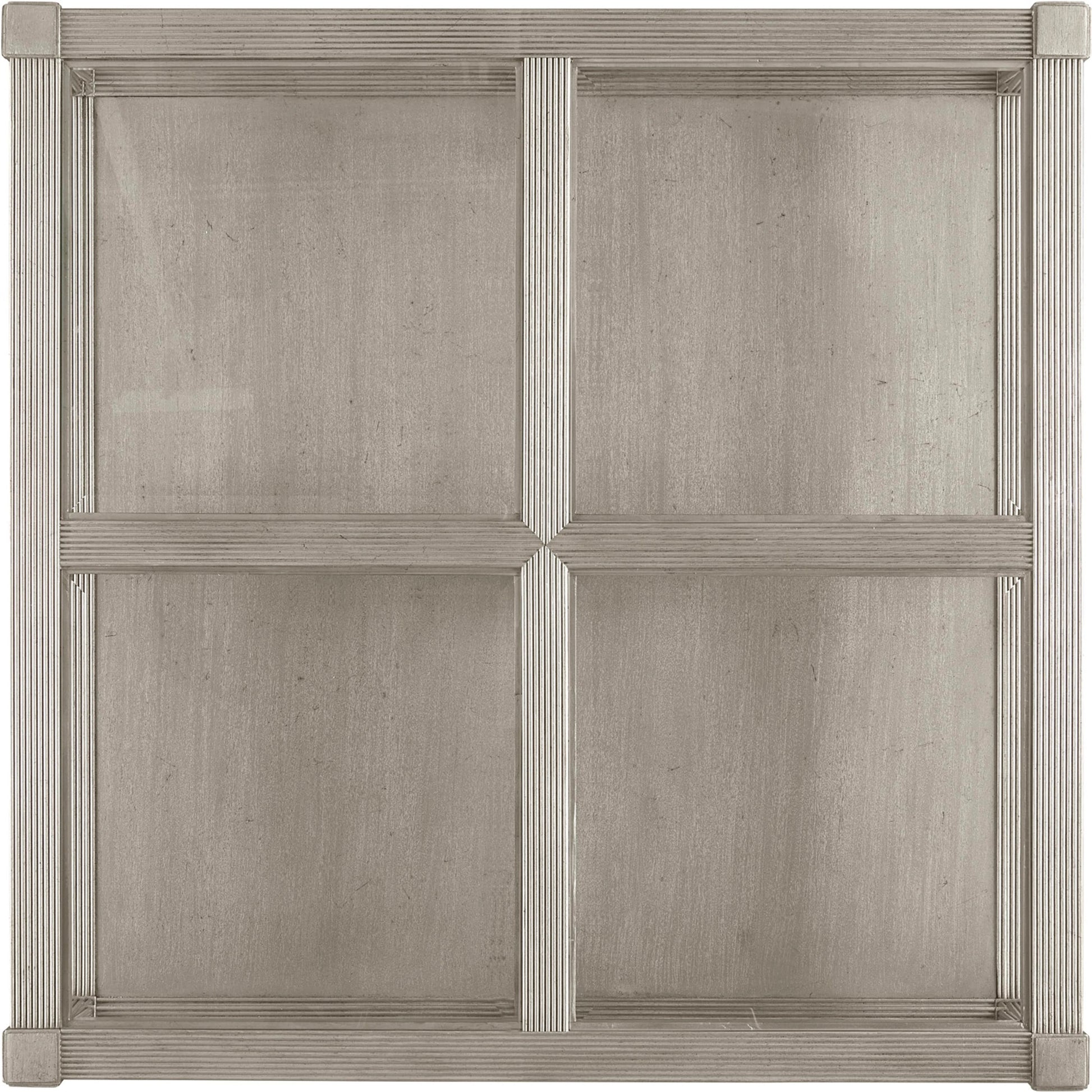 Morrissey Ellman Cocktail Table by A.R.T. Furniture in silver and bezel. Made from parawood solids, primavera veneers, glass, metal in a modern style.