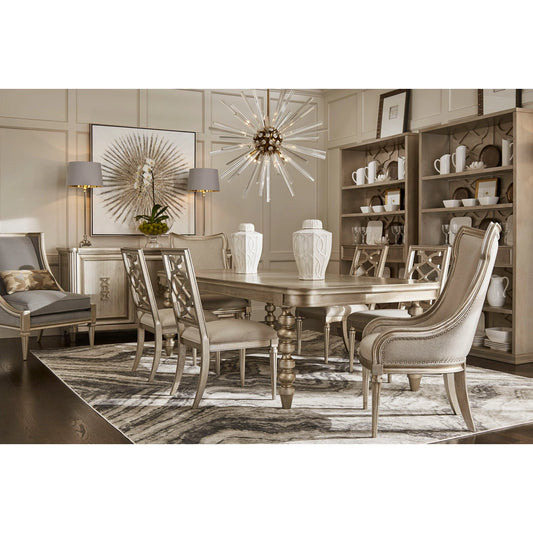 Morrissey Blake Side Chair by A.R.T. Furniture in silver and bezel. Made from parawood solids, primavera veneers, foam, fabric in a transitional style.
