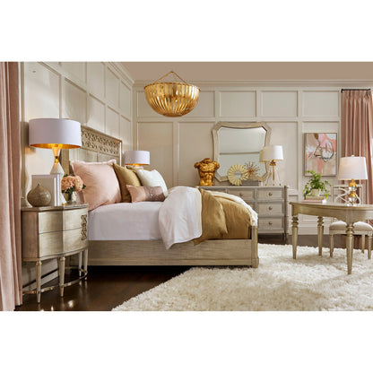 Morrissey Cashin Panel Bed by A.R.T. Furniture in silver and bezel. Made from parawood solids, primavera veneers in a transitional style.
