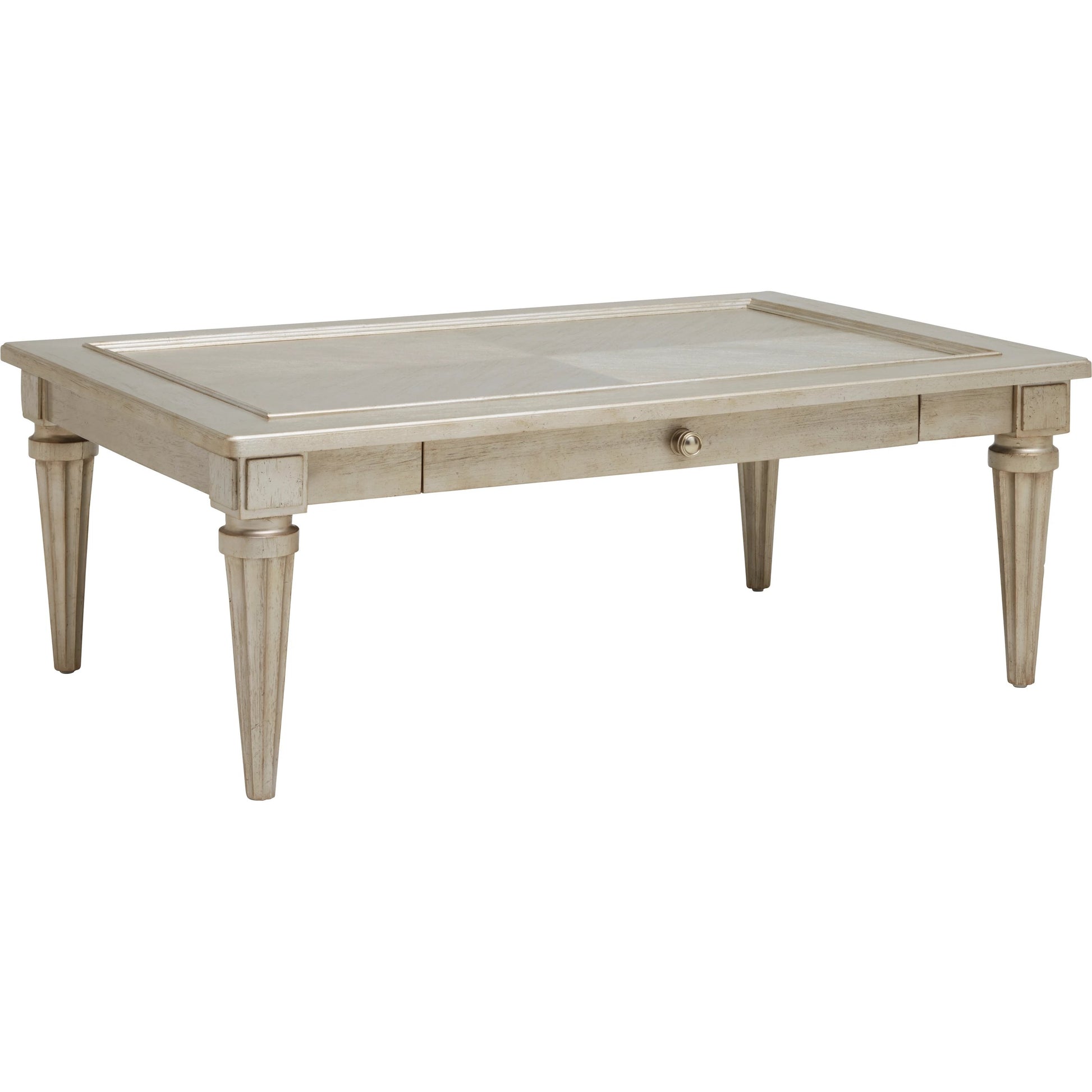 Morrissey Kirke Cocktail Table by A.R.T. Furniture in silver and bezel. Made from parawood solids, primavera veneers in a transitional style.
