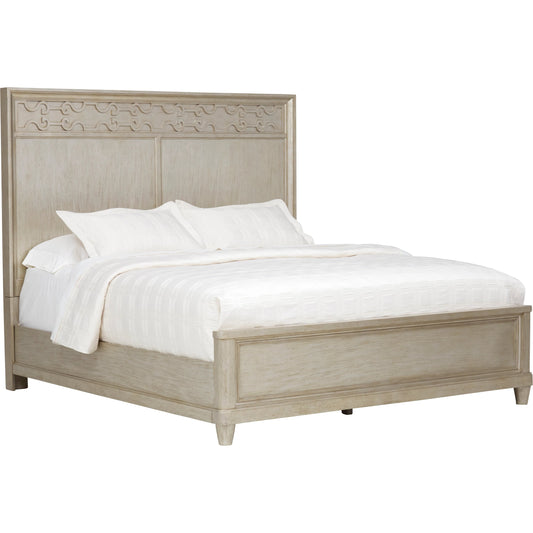 Morrissey Cashin Panel Bed by A.R.T. Furniture in silver and bezel. Made from parawood solids, primavera veneers in a transitional style.