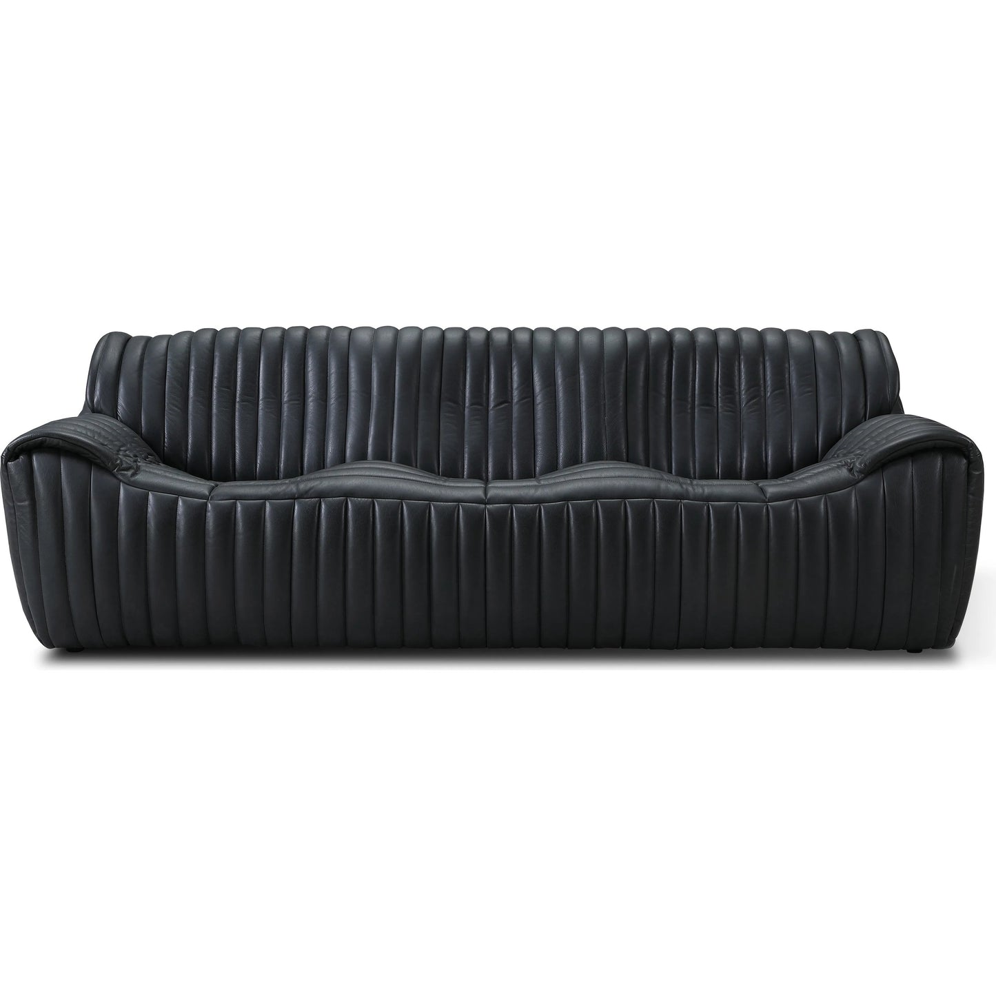 002 SI-2448956 | Additional Silo | Skipper Sofa by Zentique in volcanic black leather. Made from top grain leather in a traditional style.