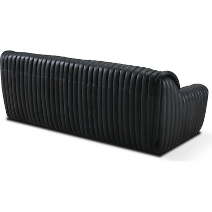 Skipper Sofa by Zentique in volcanic black leather. Made from top grain leather in a traditional style.