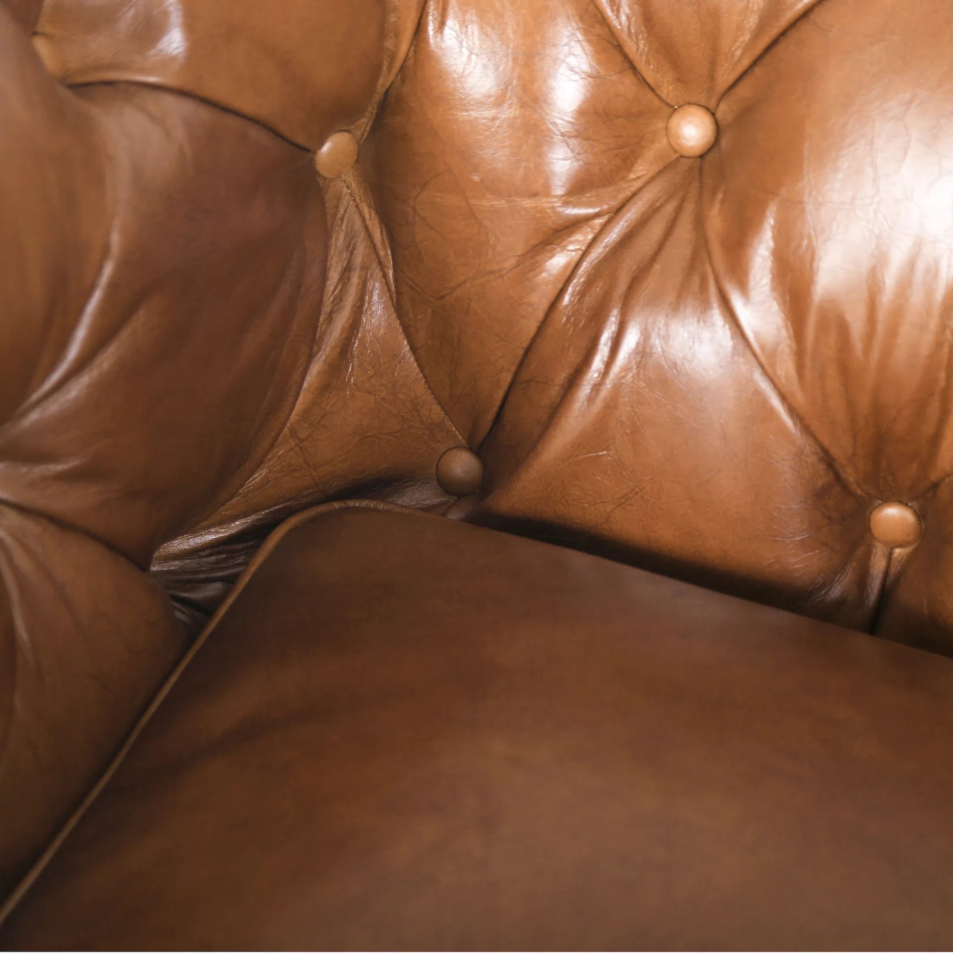 Arthur Sofa by Zentique in dark brown rubberwood, rust orange leather. Made from top grain leather in a traditional style.