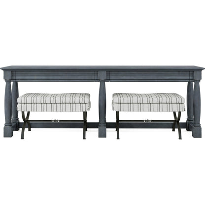 Alcove Single Bench by A.R.T. Furniture in sidecar graphite, burnished brass. Made from parrawood solids, iron, fabric, foam in a modern style.