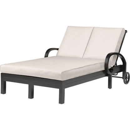 Monterey Outdoor Double Chaise by Sunset West in browns. Made from aluminum in a cottage & farmhouse style.
