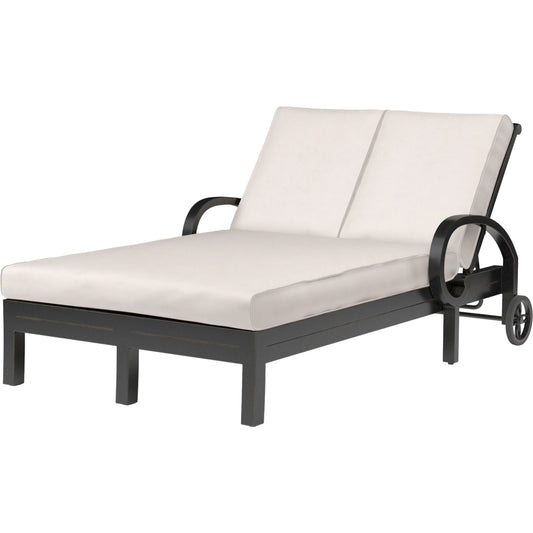 Monterey Outdoor Double Chaise by Sunset West in browns. Made from aluminum in a cottage & farmhouse style.
