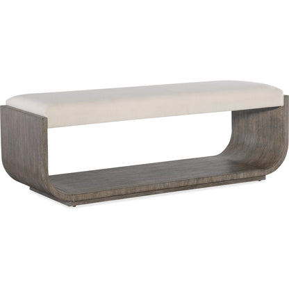 Modern Mood Bed Bench by Hooker Furniture in inverness natural. Made from oak veneers, fabric in a modern style.