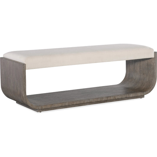 Modern Mood Bed Bench by Hooker Furniture in inverness natural. Made from oak veneers, fabric in a modern style.