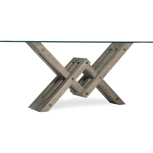 Affinity Accent Console by Hooker Furniture in greige. Made from hardwoods in a eclectic & global style.